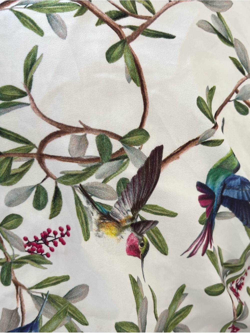 Ted Baker Cream Floral & Hummingbird Print Top size 3 - Picture 2 of 3